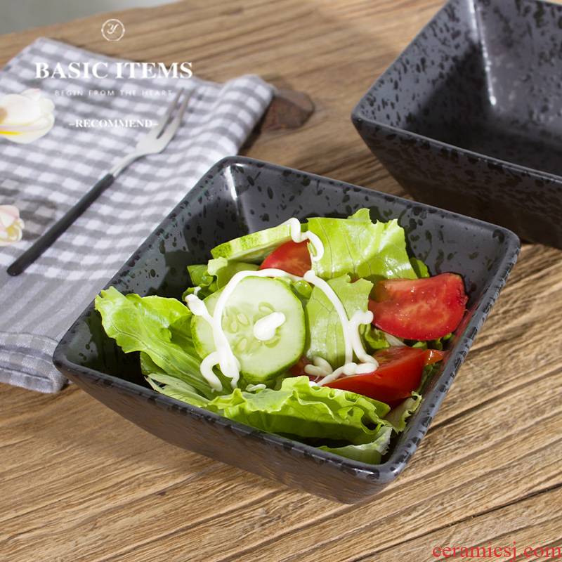 Ceramic square bowl of salad bowl snacks snacks Japanese tableware fruit dish bowl bowl bowl bowl dessert dishes