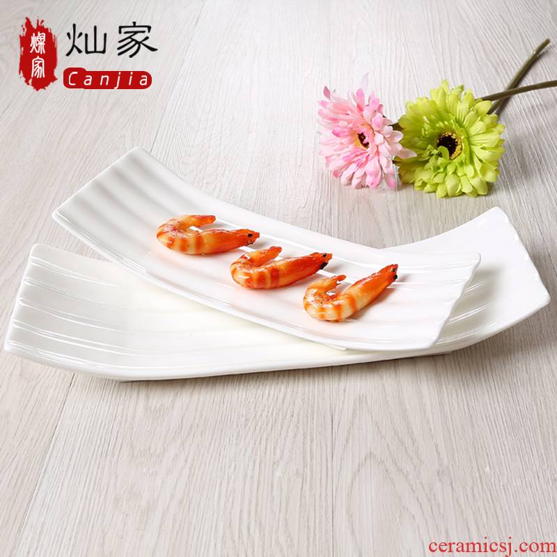 Creative rectangle ceramic western pastry cake plate plate plate plate sushi plate hotel supplies household utensils