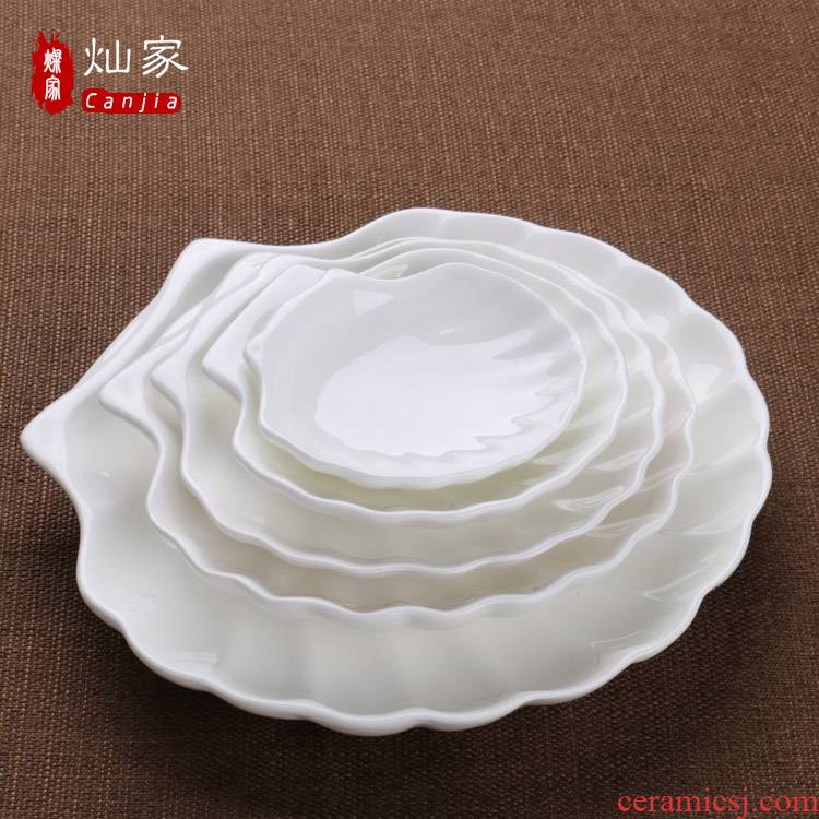 Ceramic tableware creative snack dish condiment small plate plate plate flat snack plate plate plate 】 【 shell pastry
