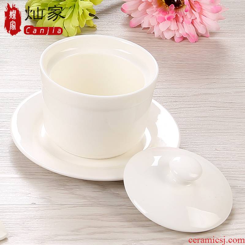Ceramic cup with cover pot stew stew soup bowl water small cup bird 's nest sugar water cup stew stew steamed egg porcelain cup