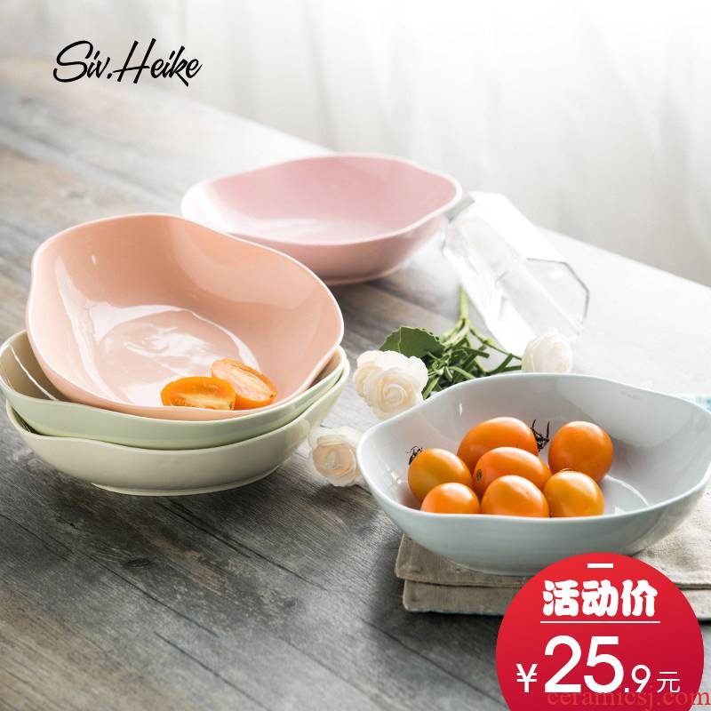 Creative move Japanese European household ceramic plate tableware early fruit salad soup dish plate plate plate plate