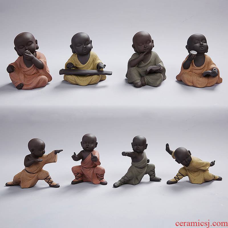 Porcelain constant hall, a young monk tea accessories kung fu tea tray is placed in the color purple sand tea pet tea tea play sand earthenware