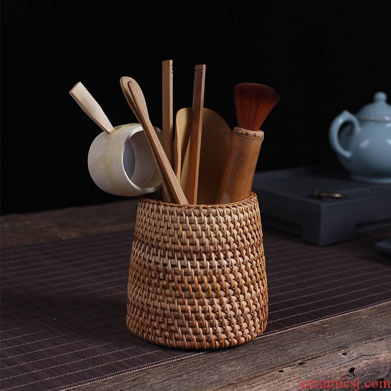 Hon art ceramics, the cane top service up six gentleman 's suit composite bamboo tea tea tea accessories ChaGa tea tea is real wood