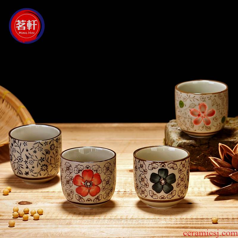 Blue and white porcelain cup Japanese ceramic cups water cup kung fu tea cups sample tea cup beer glass cup waist drum