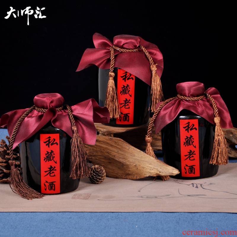 Jingdezhen ceramic bottle 1 catty 3 kg 5 jins of 10 jins sharply glaze liquor bottle seal possession jars terms bottle