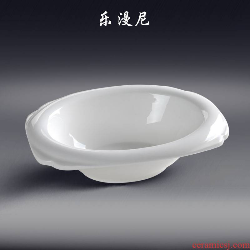 Le, diffuse to dachau rectangular nest - ceramic creative hot soup nest Japanese Korean Chinese hotel tableware soup bowl