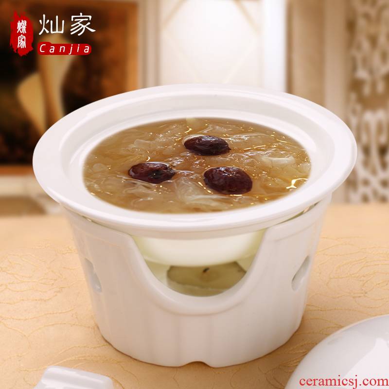 Cup holding furnace sweetmeats Cup white ceramic tableware bird 's nest soup bowl heating stoves stew
