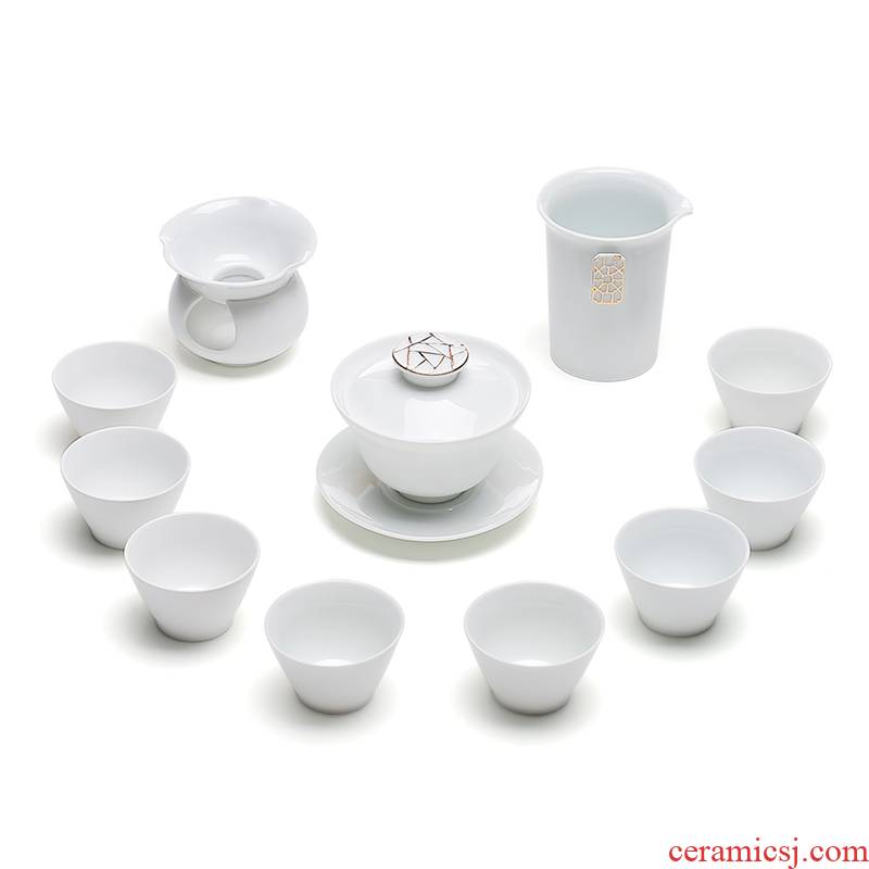 Xiang feng ceramic tea set jade porcelain kung fu tea mercifully tea, tea sets tureen teapot household of Chinese style tea cups