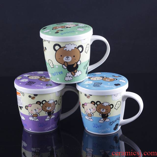 Arst/ya cheng DE jack glass ceramic cup mark cup with cover cartoon ceramic cup with the cups