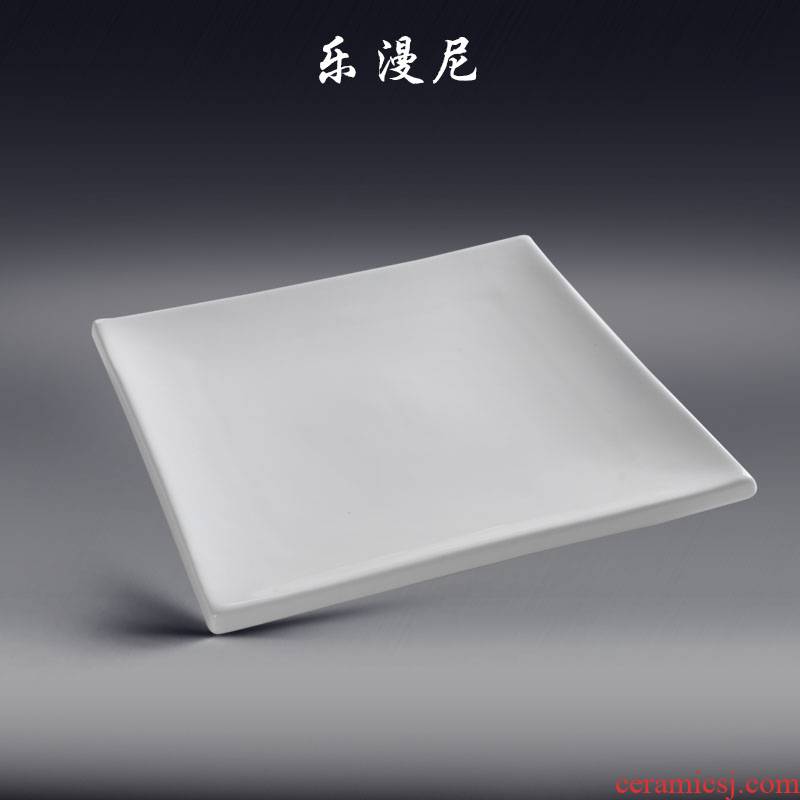 Le diffuse, thick edge for a sizzling plate - hotel table white ceramic tableware of Chinese food, Korean abnormity