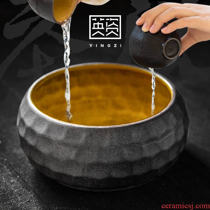 Yellow sand coarse pottery hammer eye grain size tea wash to ceramic building water kung fu tea tea accessories in hot cylinder washing writing brush washer