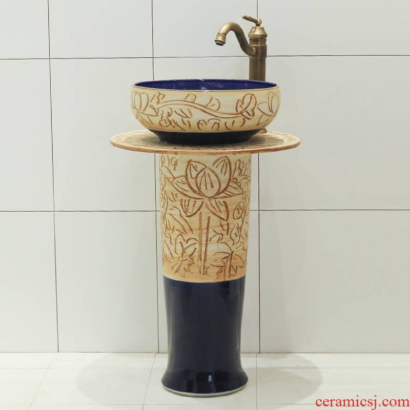 The rain spring basin of jingdezhen ceramic column balcony sink pillar basin art toilet lavatory 1 of The basin that wash a face