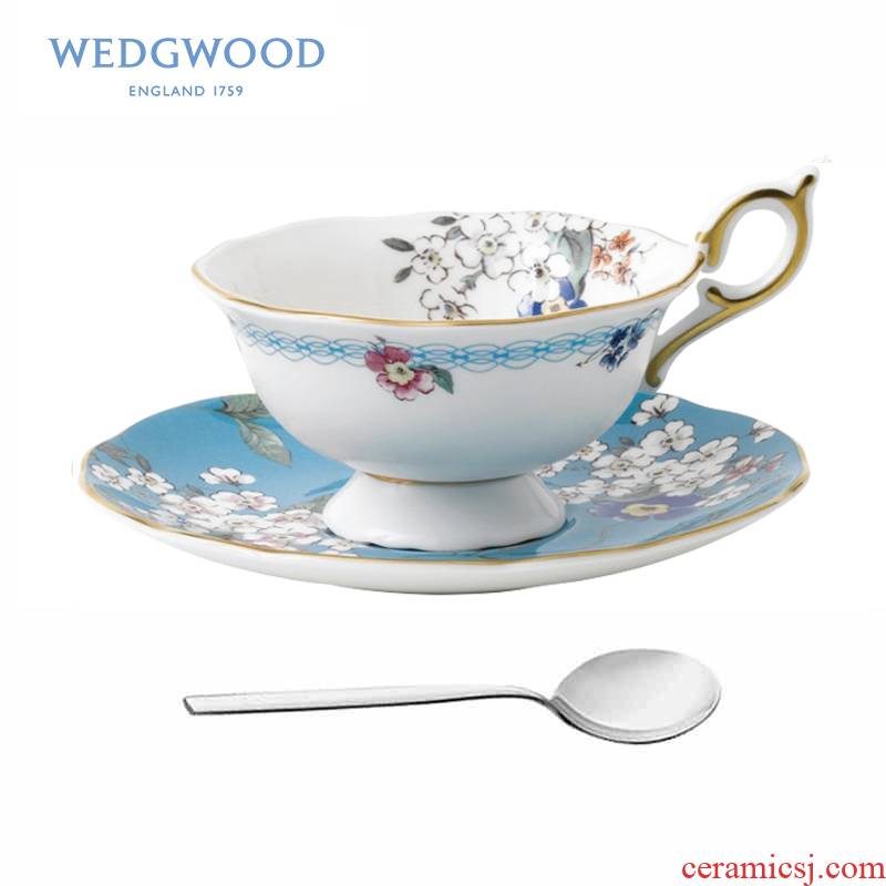 British Wedgwood roaming habitat apple blossom put ipads porcelain cup dish of tea coffee + WMF spoon