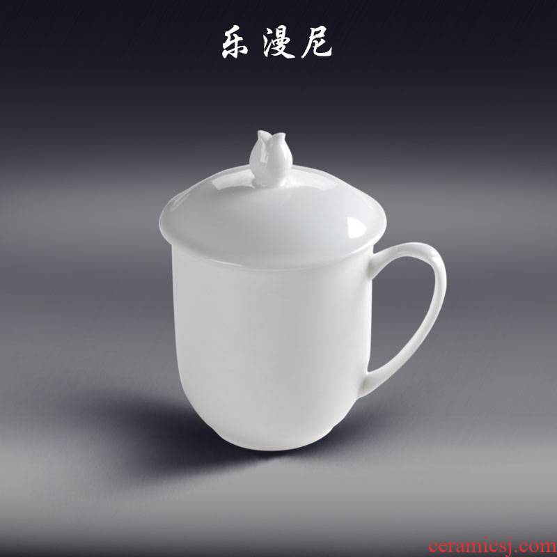 Le diffuse, forever the cup - cup keep - a warm glass ceramic cup with cover cup and meeting the meeting with pure white solid is not a hot day