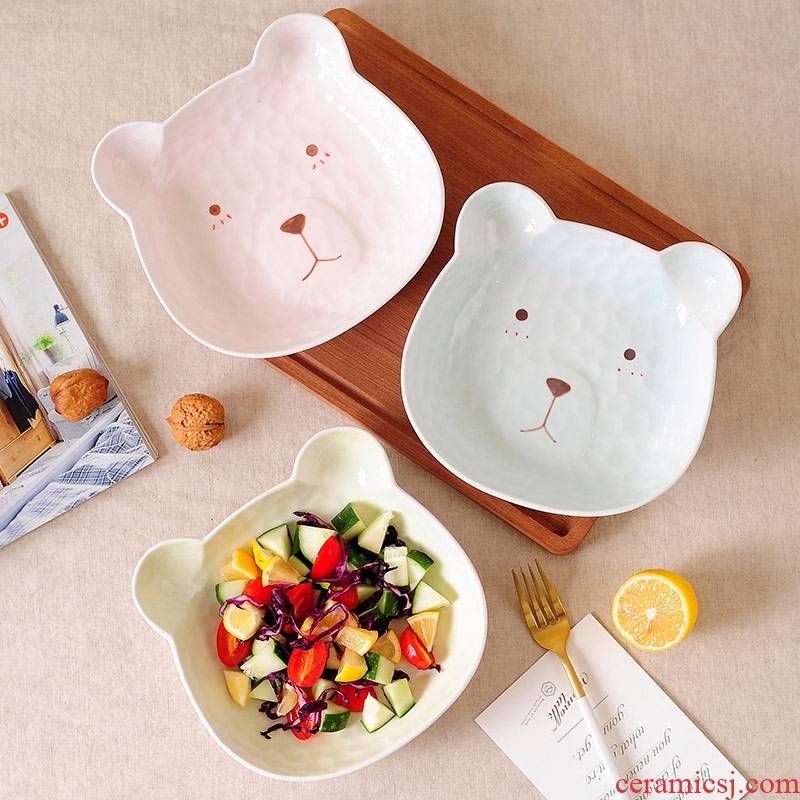Mywood baby bear ceramic plate children cartoon creative dish dish household utensils beefsteak dish dish dish
