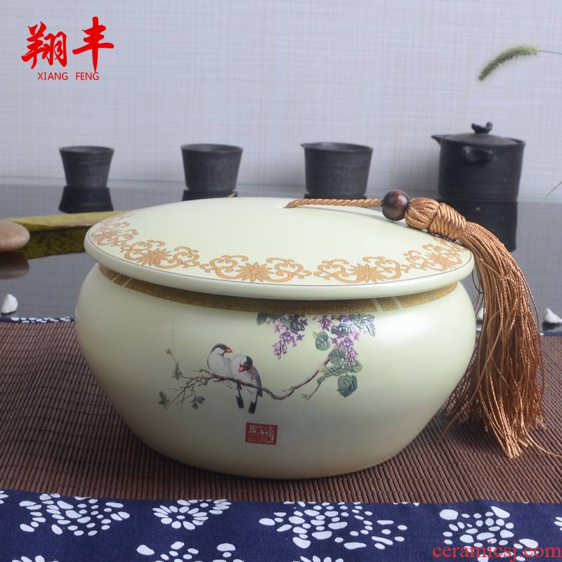 Xiang feng caddy fixings ceramic checking coarse pottery tea pot seal piggy bank boutique tea tea set