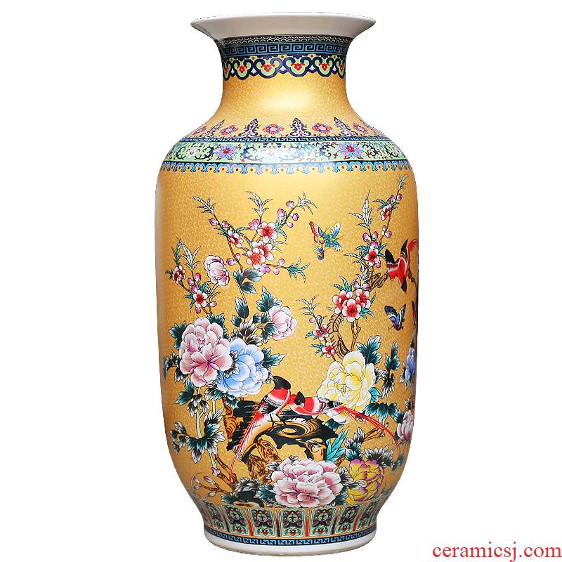 Modern Chinese jingdezhen ceramics sitting room adornment enamel decorated TV ark, furnishing articles of large vase