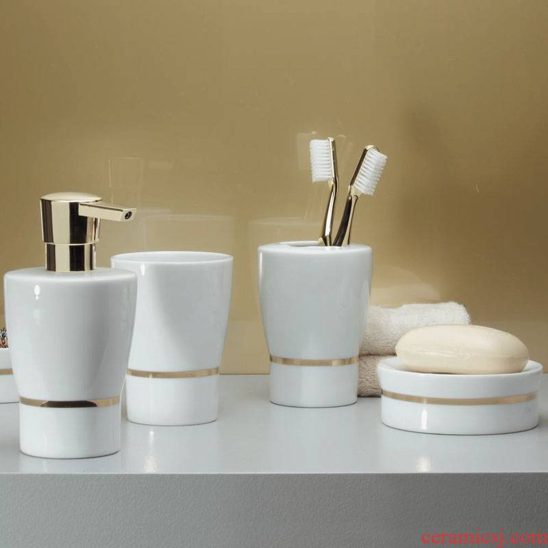 SPIRELLA/silk pury ceramic gold stripes bathroom brushing mouthwash mouthwash 4 cup cup suit to wash