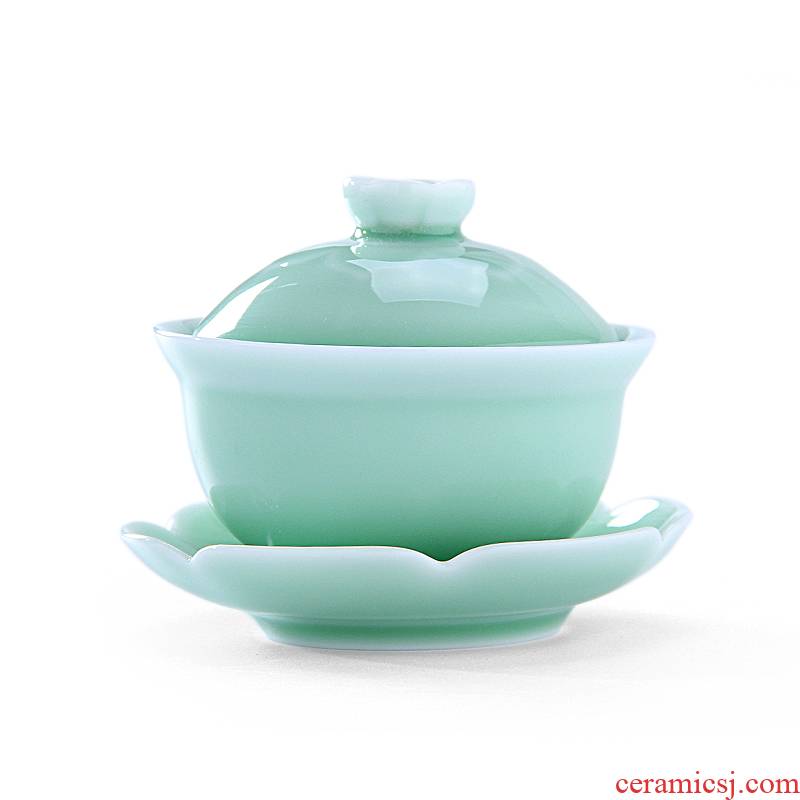 Mingyuan FengTang longquan celadon manual came only three tureen tieguanyin tea bowls ceramic kung fu tea in teapots