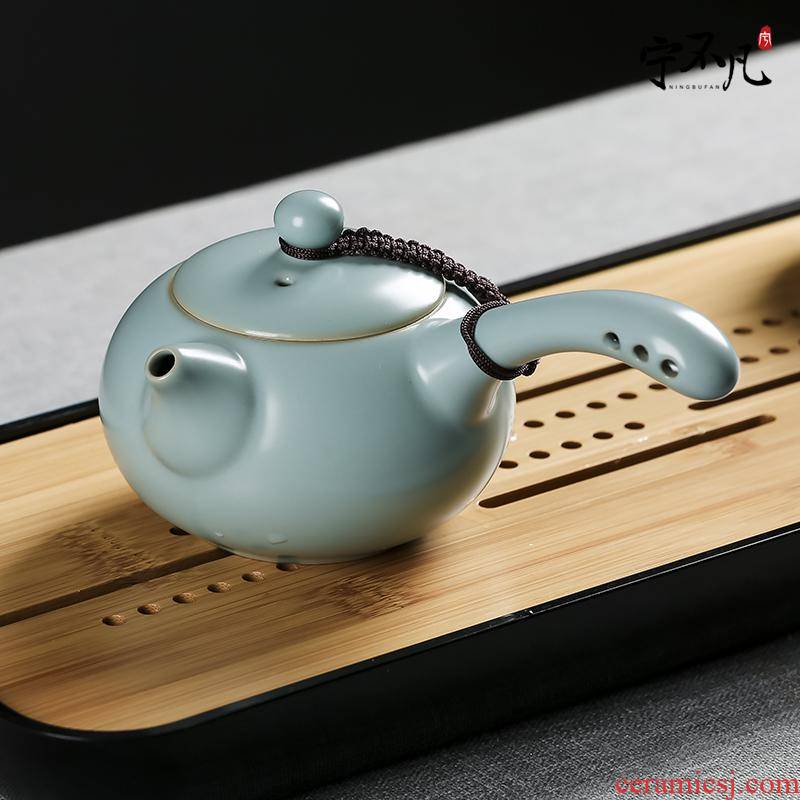 Rather uncommon within your up ceramic teapot kung fu tea set slicing can raise a cicada marks is sky blue pot by hand