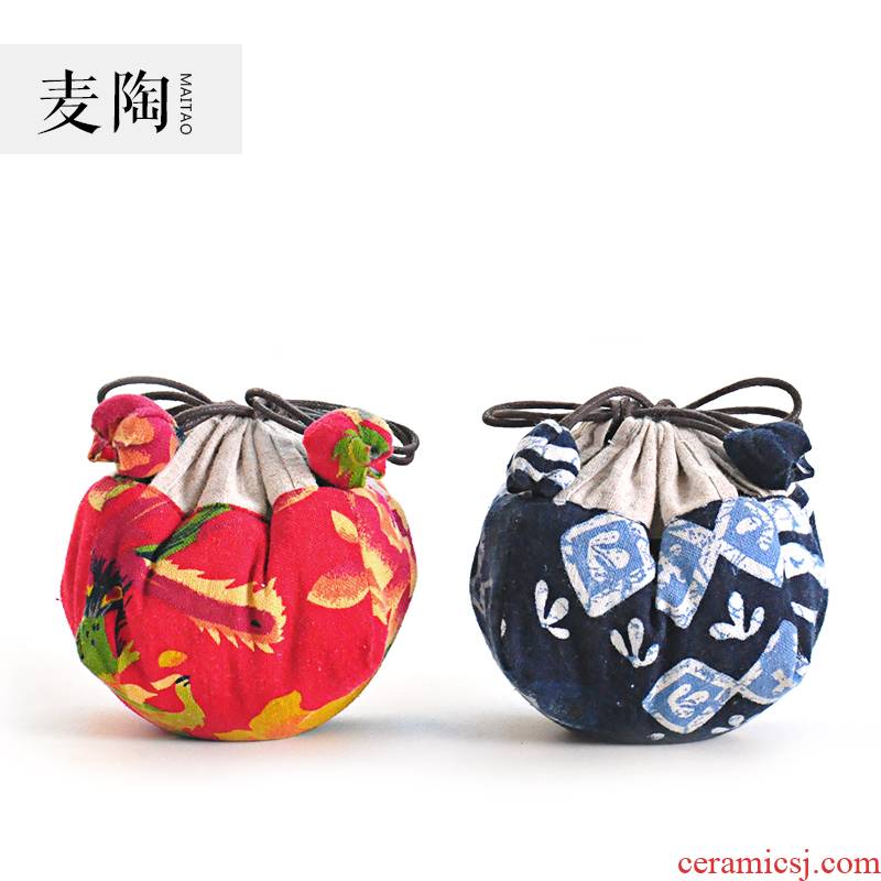 MaiTao tea portable receive a travel bag bag bag teapot teacup crack cup the receive package cotton rope thickening