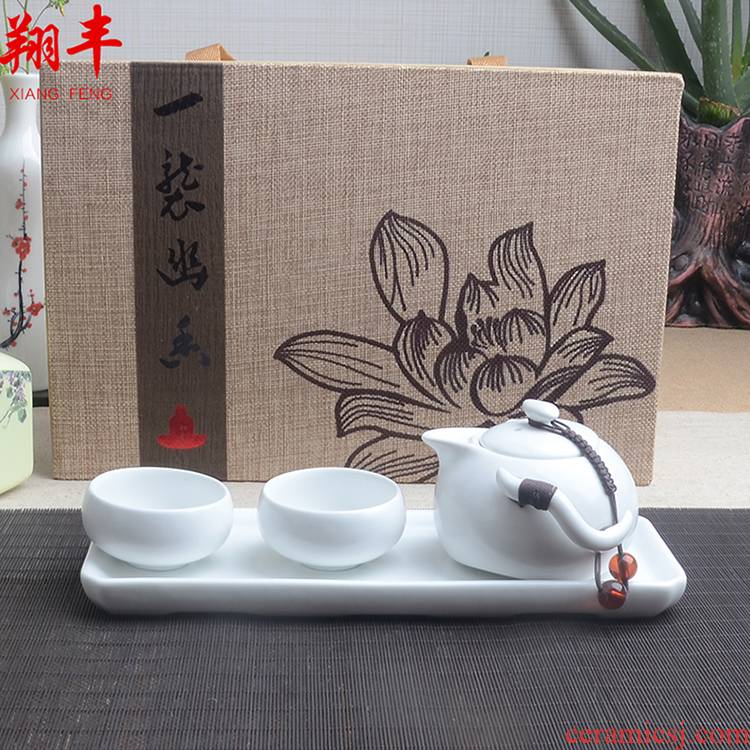 Xiang feng crack cup a pot of 2 cups of individual your up purple ceramic teapot small portable travel tea set tea tray
