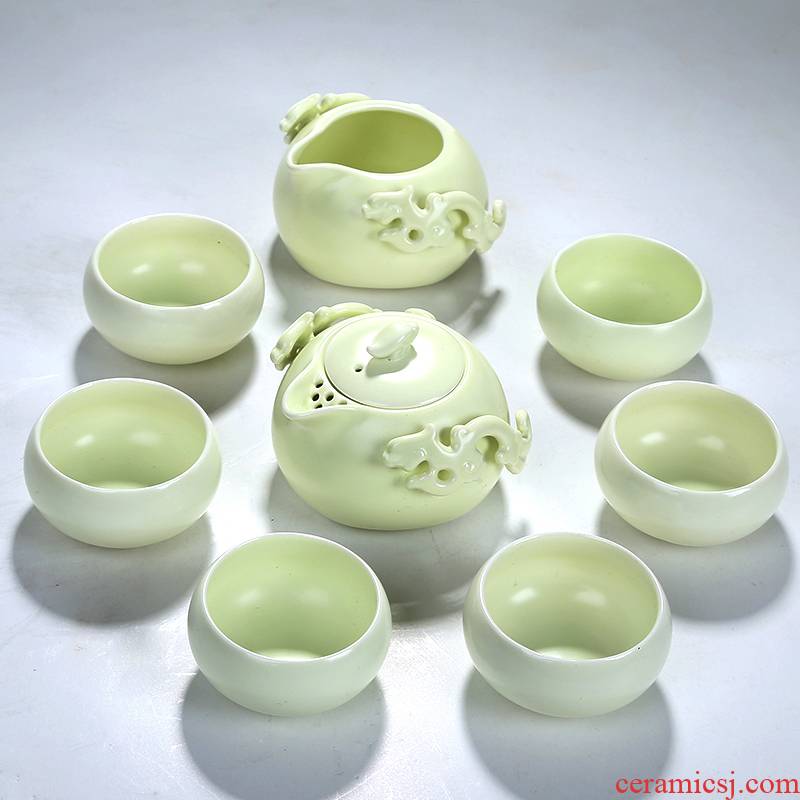 Friends is a complete set of kung fu tea set ceramic up tea teapot teacup tea sea up tenglong