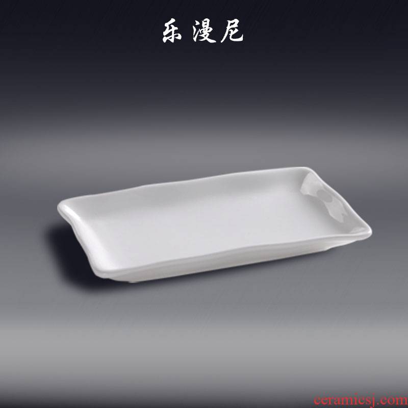 Le diffuse, wave rectangular plate - pure white ceramic tableware hotel hotel western - style food lunch special - shaped plate hot plate