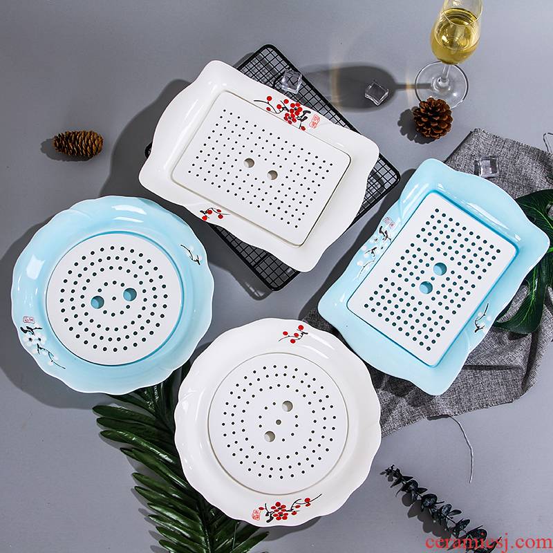 Japanese tableware jingdezhen ceramic plates home steamed dumpling dish creative contracted a cold cold dish dish of boiled dumpling dishes