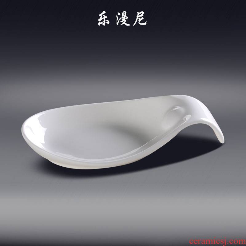 Le diffuse, fish bucket handle disc - move cold salad hotel white ceramic household hot pot dish dish plate junction