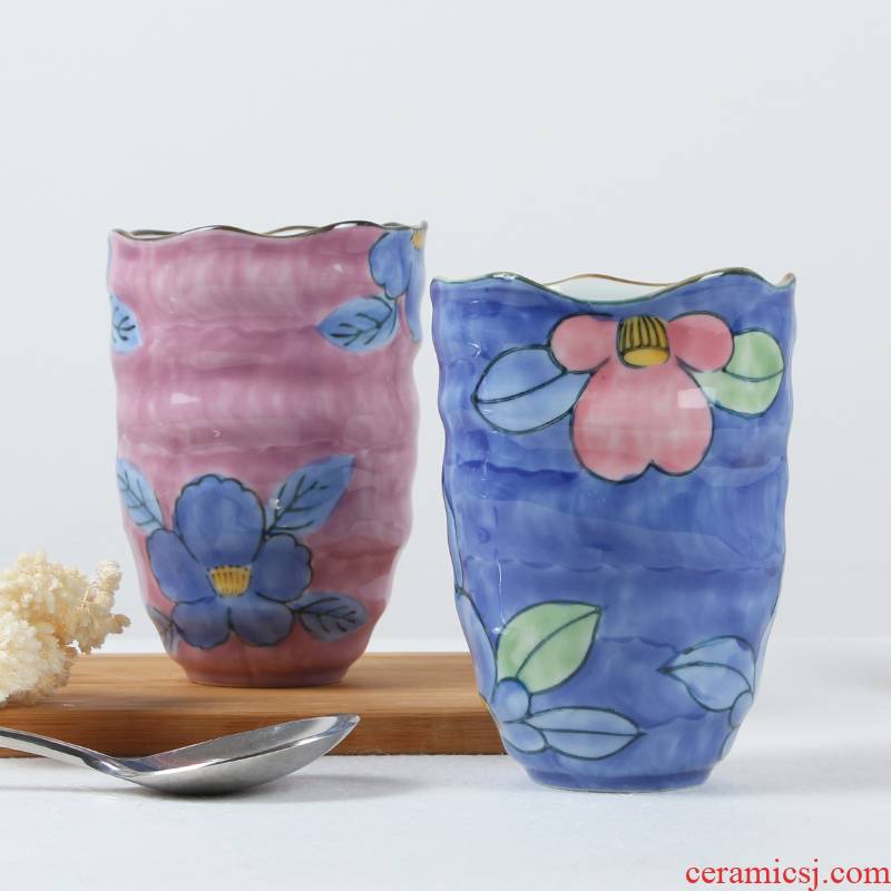 Under the glaze hand - made Japanese and enamel creative abnormity character lovers cup ultimately responds cup suit ceramic cup