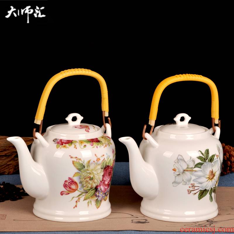 Jingdezhen ceramic pot of cold water to cool cool tea teapot girder filter kettle 2.2 L CiHu summer ultimately responds tea pot