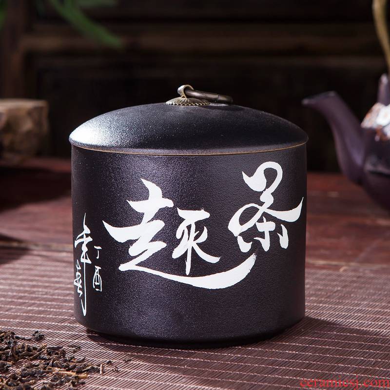 Jingdezhen ceramic grind arenaceous caddy fixings sealing box travel warehouse storage tank pu 'er tea tea POTS, tea set
