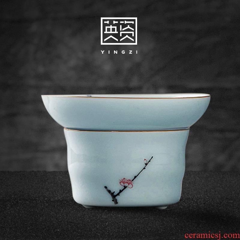 Jingdezhen hand - made celadon) ceramic tea filter kung fu tea tea tea leaves filter tea accessories