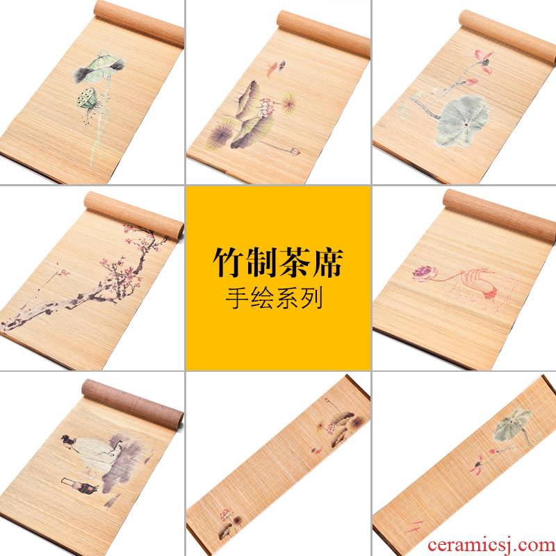MaiTao bamboo bamboo mat zen tea table flag checking bamboo mat curtain dry mercifully tea table flag tea tea accessories