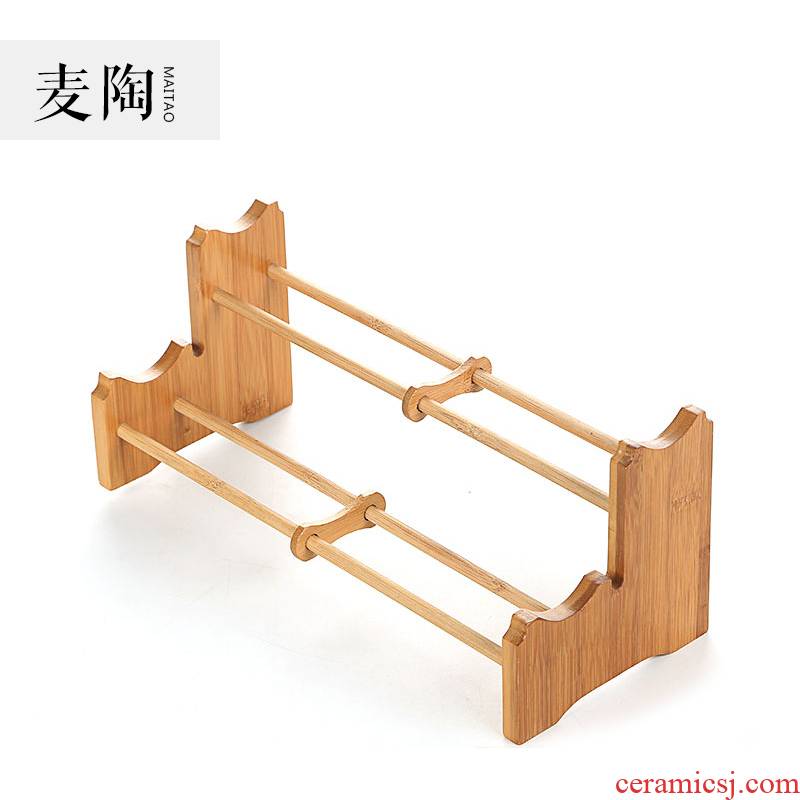 MaiTao kung fu tea accessories tea furnishing articles bamboo cupholders teacup is put value frame monolayer double crossover vehicle