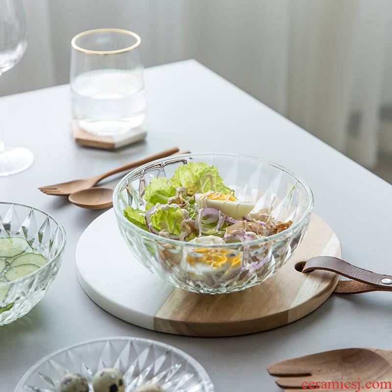 More TaoDian lead - free transparent heat - resistant glass bowl household ice cream dessert bowl bowl of fruit salad bowl