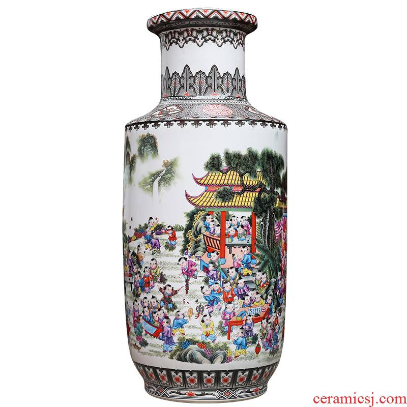 Jingdezhen ceramics powder enamel vase modern home sitting room adornment handicraft figure ground furnishing articles present the ancient philosophers