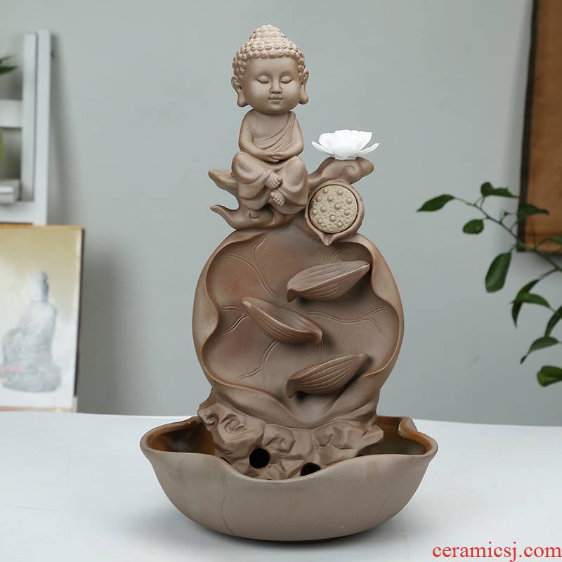 Creative humidifier water fountains in plutus coarse pottery household crafts are feng shui living room office opening gifts