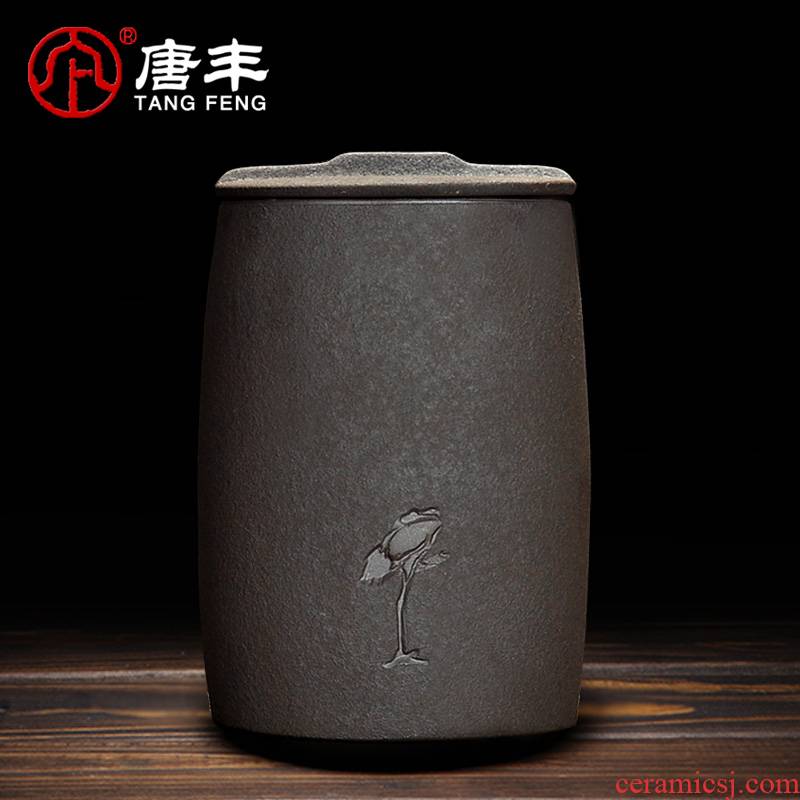 Tang Feng coarse pottery tea poured tea pot of tea warehouse spring restoring ancient ways earthenware jar black tea powder sealed ceramic tea pot