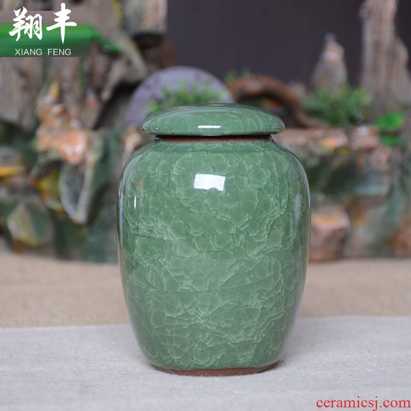 Xiang feng ice crack sealing large bucket of pu - erh tea caddy fixings ceramics