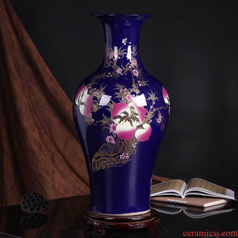 Jingdezhen ceramics large ground vase peony Chinese style household, restaurant decoration craft a new home furnishing articles