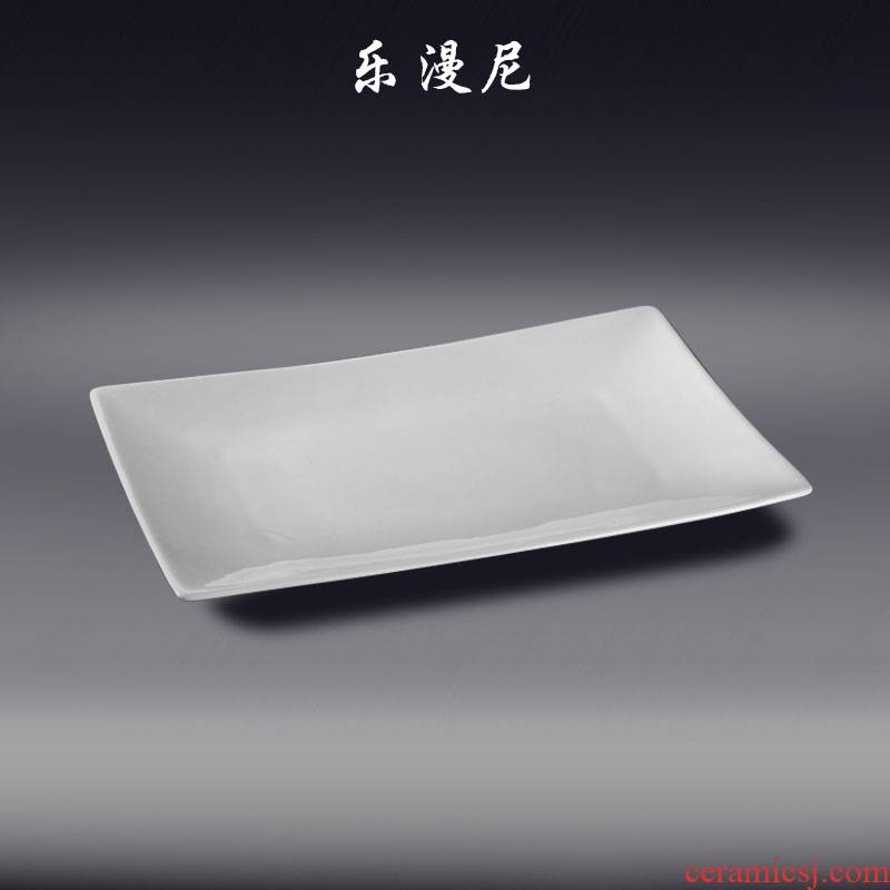 Le diffuse, pure white - Shanghai rectangular plate ceramic tableware sashimi dish sushi dish banquet with square plates