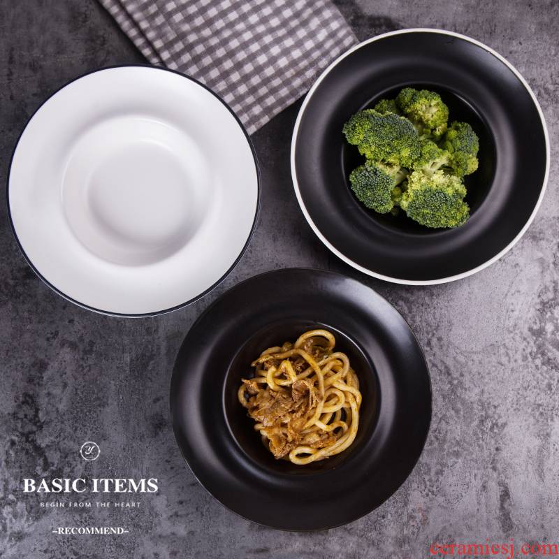 European ceramic dinner plate LIDS, contracted pasta dish plate straw plate deep salad plate west tableware bag in the mail
