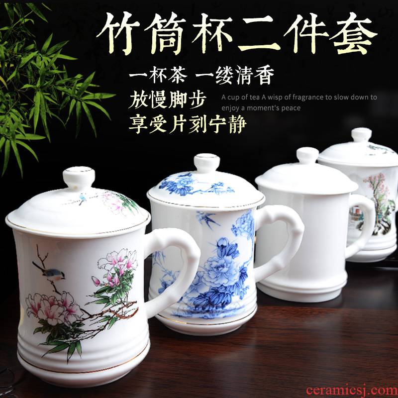 Hand - made ceramic cups with cover filter glass ceramic keller cup tea cup custom office