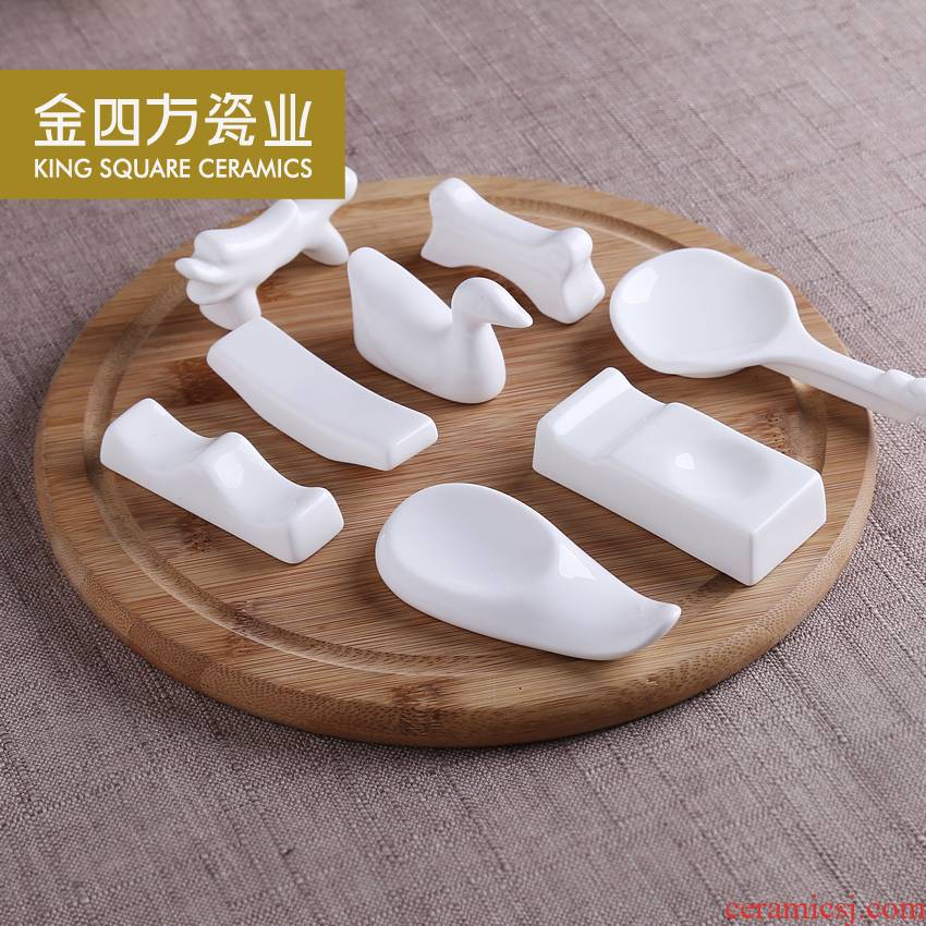 Gold square creative pure white ipads China hotel hotel tableware chopsticks frame spoon hold chopsticks chopsticks holder