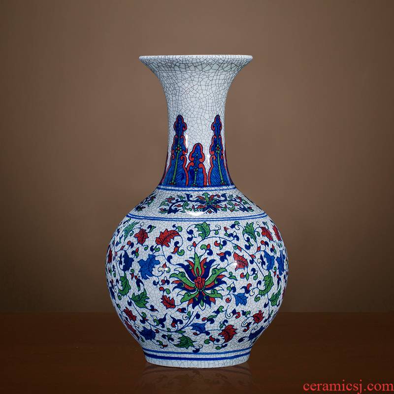 Archaize of jingdezhen ceramics up with blue and white porcelain vases, flower arrangement home sitting room adornment rich ancient frame furnishing articles