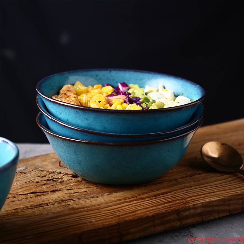 Mushroom bowl of soup bowl antalya creative American tableware ceramics rainbow such 7 inch bowl bowl household salad bowl