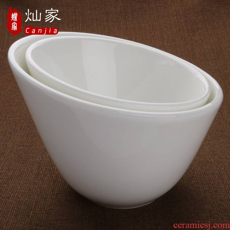 Can is home pure white ceramic bowl bowl big rainbow such use creative household utensils bevel rainbow such as bowl bowl the dishes