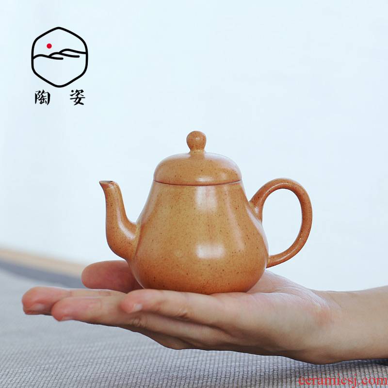 Small single pot pottery clay ceramic teapot zhu filtered coarse pottery tea tea are it Japanese tea taking kung fu tea set